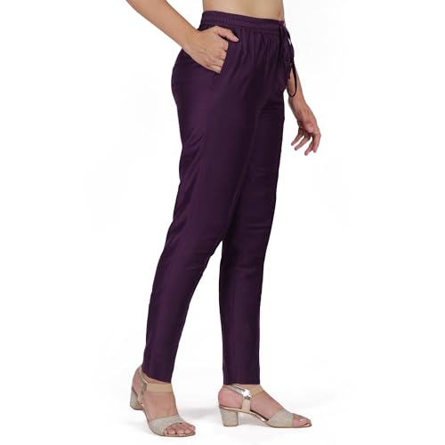 Image of Trouser Pants for Women,Stylish Trousers for Woman for Kurti Relaxed & Regular Straight fit Palazzo,Ethnic Bottom Formal Pants for Women Office wear Casual & Daily Use