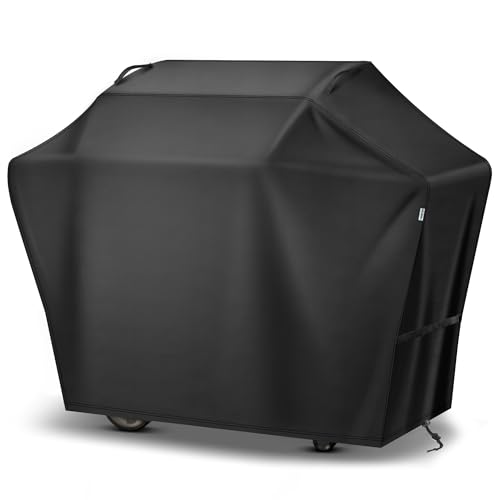 Grill Cover 52 Inch for Outdoor Grill Waterproof Fade Resistant Anti-UV Weather Resistant Barbeque Grill Cover for Griddle Outdoor Ideal for Weber Nexgrill Charbroil Gas BBQ Black