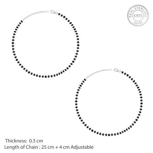 Image of GIVA 925 Silver Swaying Shadows Anklet | Gifts for Women and Girls | With Certificate of Authenticity and 925 Stamp|6 Months Warranty*