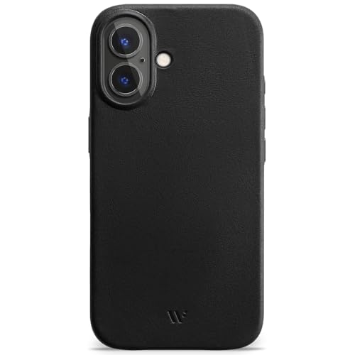 WIIUKA Hülle für iPhone 17 Leder aus Deutschland Lederhülle extra Dünn Premium Handyhülle Case Qi skiin More Vintage Schwarz
