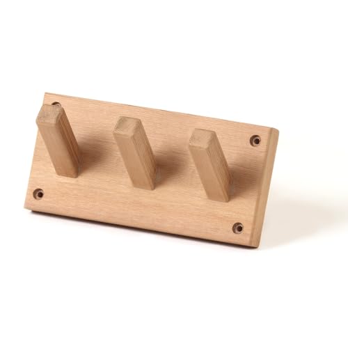 INFRADELUX Cedar Hanger for Sauna – Wall-Mounted Red Cedar Wood 3-Hook Hanger, Durable & Stylish Sauna Accessories, Easy to Install, for Towel Rack or Clothes Rack,Ideal for Home Sauna & Steam Rooms