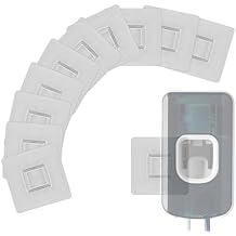 LUEXBOX 10 Pack Replacement Adhesive Sticker, Wall Mounted Sticker Strip for Toothpaste Toothbrush Holder, Mounting Strip with 1 Slot for Bathroom, Vanity, White