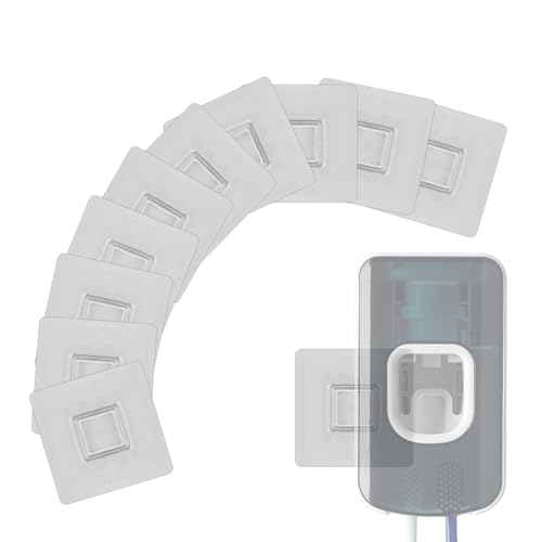 LUEXBOX 10 Pack Replacement Adhesive Sticker, Wall Mounted Sticker Strip for Toothpaste Toothbrush Holder, Mounting Strip with 1 Slot for Bathroom, Vanity