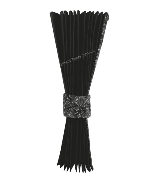 LKW Seitenvorhänge Set, Schwarz mit grauem dänischem Plüschbesatz, 240 x 93 cm, 2 vorgefaltete Vorhänge mit dänischem Plüsch Vorhangbänder, Universal Passform für Fahrerkabinen