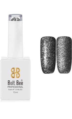Image of BOLT BEE 15ML Gel Nail Polish 1Pc Clear Pink Glitter Nail Polish Soak Off UV LED Nail Gel Polish Nail Art Starter Manicure Salon DIY at Home, 0.5 OZ (1) (79)