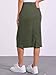 Allegra K Casual Denim Skirt for Women's High Waist Split Back Pockets Midi Jean Skirts X-Large Army Green