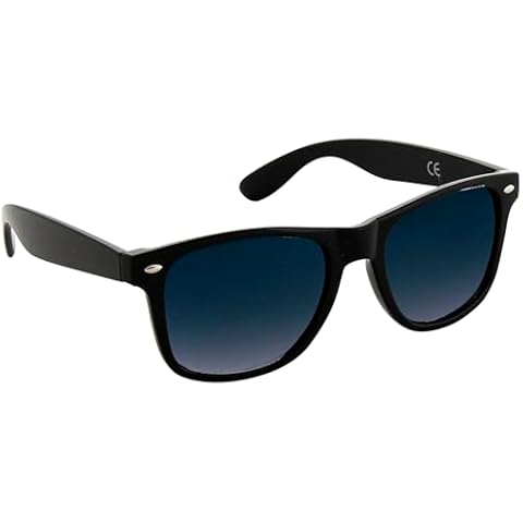 Mustavo Gloss Black Retro Sunglasses with UV400 Cover