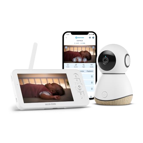 Maxi Cosi, Babá Eletrônica See Pro 360, tela 5.0, tecnologia CryAssist™ interpreta o choro, câmera H