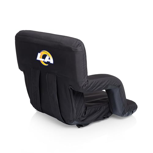 Image of PICNIC TIME Black Los Angeles Rams Ventura Seat Portable Recliner Chair