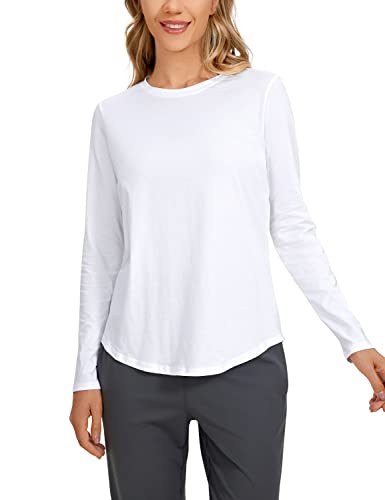 CRZ-YOGA-Pima-Cotton-Workout-Long-Sleeve-Shirts-for-Women-Athletic-Crewneck-Yoga-Casual-Tops-Plain-T-Shirt CRZ-YOGA-Pima-Cotton-Workout-Long-Sleeve-Shirts-for-Women-Athletic-Crewneck-Yoga-Casual-Tops-Plain-T-Shirt