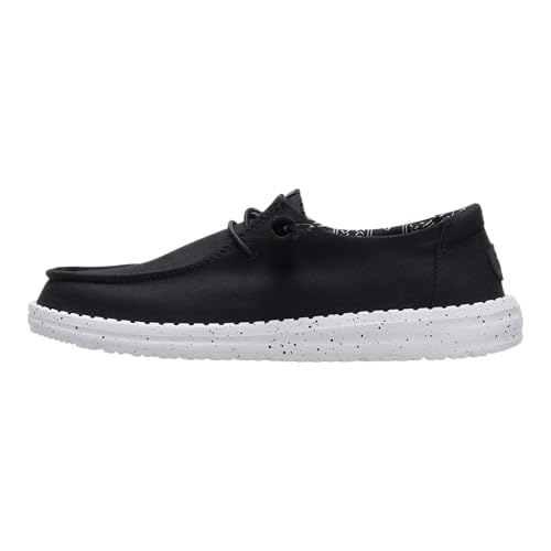 Image of HEYDUDE Wendy Stretch Canvas Slip On Shoes, Black Odyssey Size 12