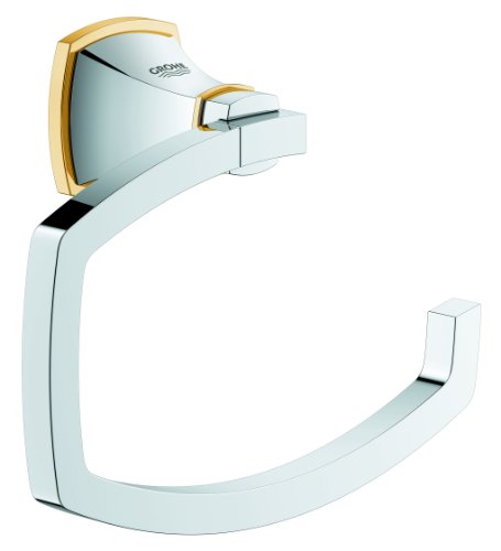 GROHE 40625IG0 Grandera Toilet Roll Holder - Chrome/Gold