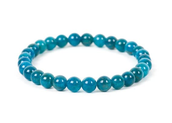 Bracelet en apatite porte-bonheur 6mm le cadeau unisexe idéal pour célébrer un moment unique