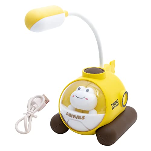 Image of WISHKEY 2 in 1 Study Table Rechargeable LED Lamp with Eye-Protecting Light for Students, Attractive Color Changing Night Desk Lamp with USB Charging for Boys & Girls (Pack of 1, Yellow)