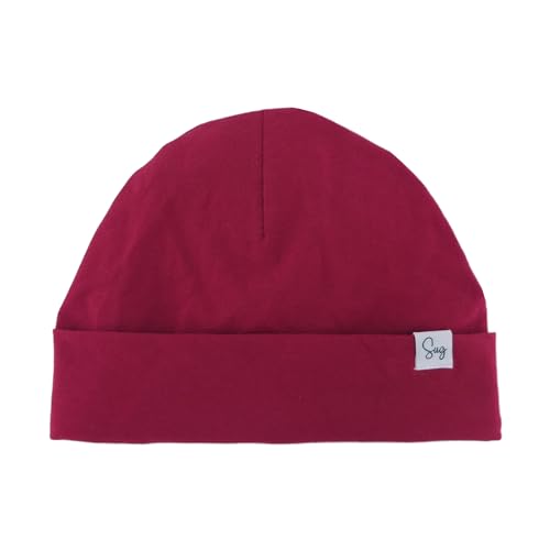 Image of Jersey Beanie Hat for Newborn Baby Boys Girls Silky Satin Lined Hats Bonnet Toddler Infant Little Kids Beanies Caps