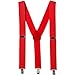 Amscan Party Perfect Team Spirit Adult Suspenders (1 Piece), Red, 15.6 x 5.2"