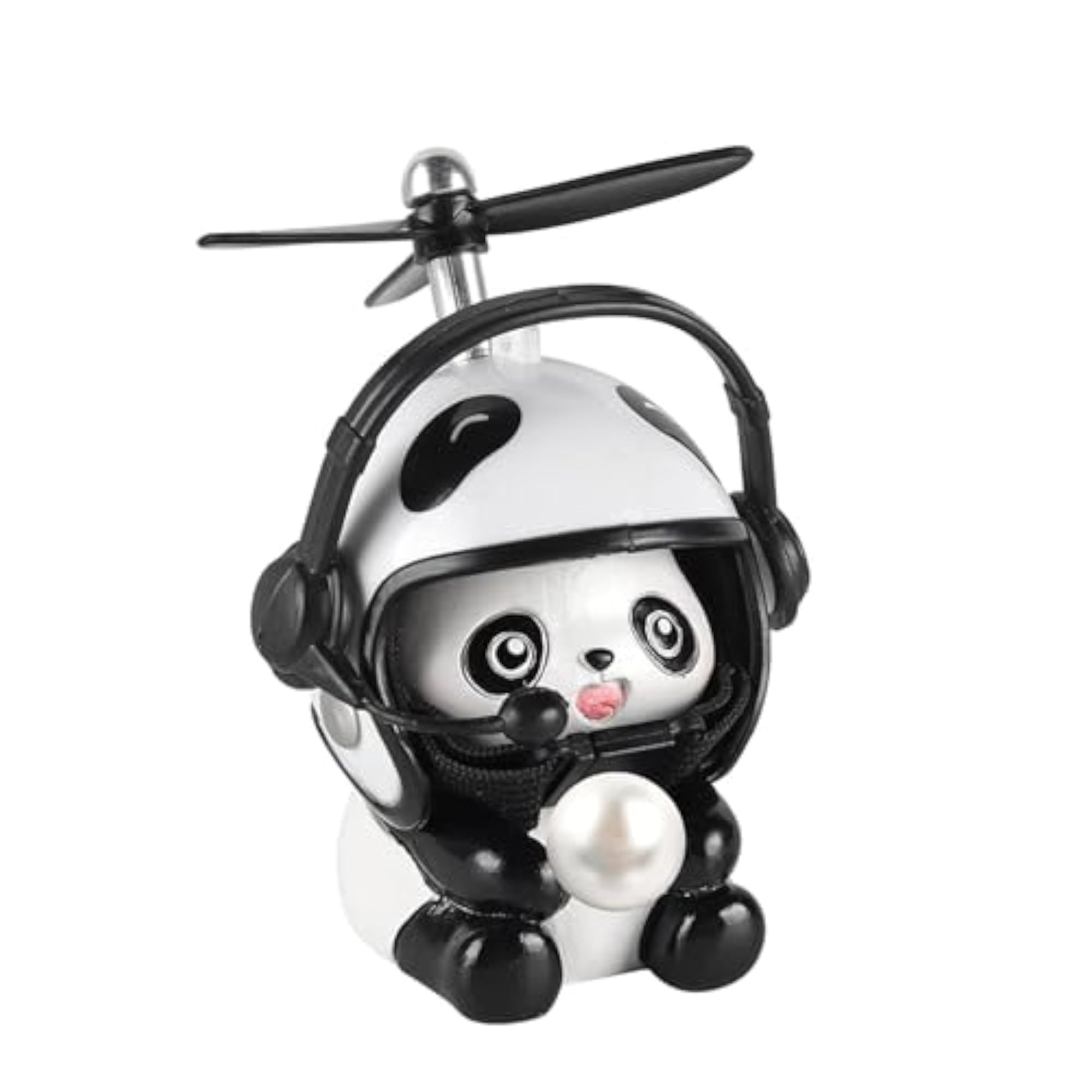Bike Handlebars Mount Doll with Propeller Electric Car Panda Doll