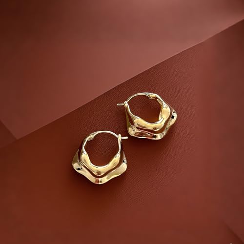 18k Gold Hoop Earrings for Women Creative and Fashionable Gold Earrings Chunky Hoop Earrings for Women2