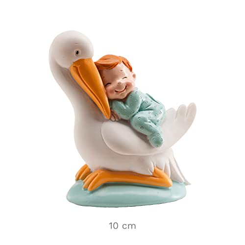 Miniatura 3 de Dekora - Detalles Bautizo Figura De Decoracion Bautizo Niño - Cigüeña Con Bebé Dormido