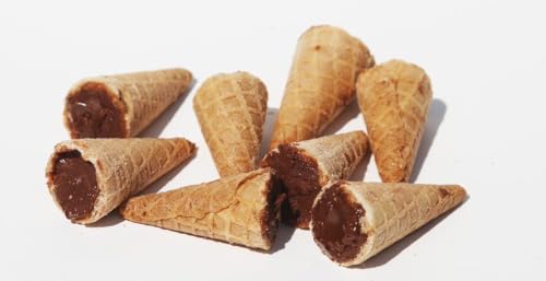 LJJ Muddy Bite Waffle Cone Snack, Bite Sized Chocolate Filled Waffle Cones, Milk Chocolate (5 Pack)