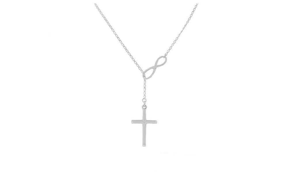 Collier Lariat croisé argent 925 pendentif bijoux accessoires filles