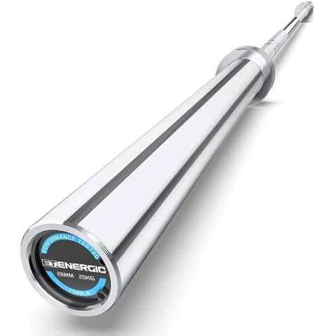 E.T.ENERGIC Olympic Barbell Bar 7-Foot Load 1500-lbs Capacity Available for Weightlifting, Powerlifting and Gym Home Exercises Cover