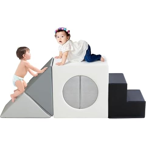 Asweets Baby Foam Climbing Blocks for Toddlers 1-3 Soft Play Set Indoor Climbing Toys Perfect Climbing Mats for Kids Multipurpose 6 PCS Foam Climber (Compressed delivery) Cover