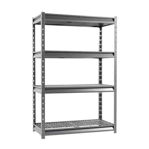 Image of The Atlas 48 inch W Heavy Duty Garage Shelving Unit Load 12000 Lbs, 4-Tier Metal Shelves for Storage, Adjustable All Steel Industrial Shelf, 48 inch W x 24 inch D x 72 inch H, Grey