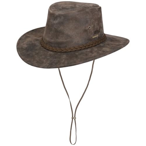 Chapeau en cuir Stetson Western homme Traveller marron en cuir de porc pigskin véritable