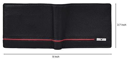 URBAN FOREST Stag Black/Red Leather Wallet for Men (Image - 5)