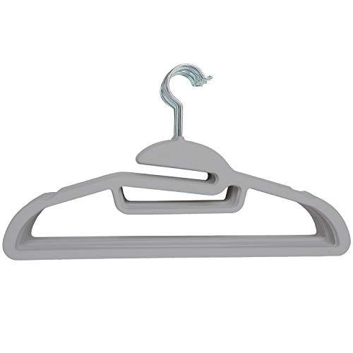 Simplify 24 Pack Ultimate Velvet Hangers with Collar, Tie & Scarf Bar, Cami Tank Hooks, Huggable Space Saver, 16.125