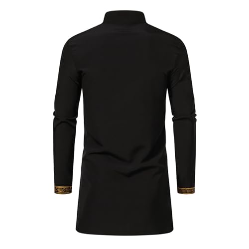 African Mens Clothing, Muslim Arabic Clothing, Gold Embroidery Men Shirt and Pants Outfit 2 Piece Set4