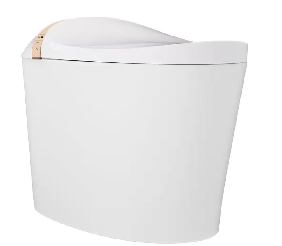 DeerValley White Dual Flush Elongated Standard Height Smart Soft Close 1-piece Bidet 12-in Rough-In 1.28 GPF miniatura 1