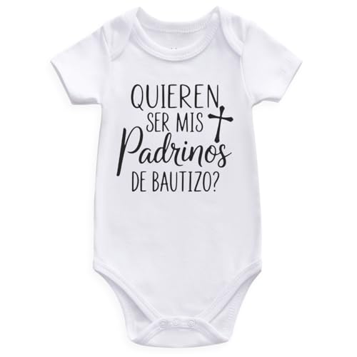 Guzcadun quieren ser mis padrinos de bautizo Spanish Baby Bodysuit white 0-3 Months