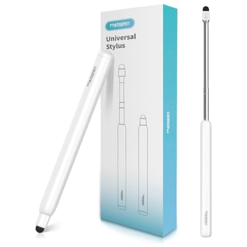 Metapen X1 Universal Stylus Pen for Touch Screens, 2-1 Retractable Pointer & Stylus with Special Flocking Tip, High Precision & Soft, Stylus Pen for iPad/iPhone/Android/Tablets/Samsung/HP/Kindle Cover