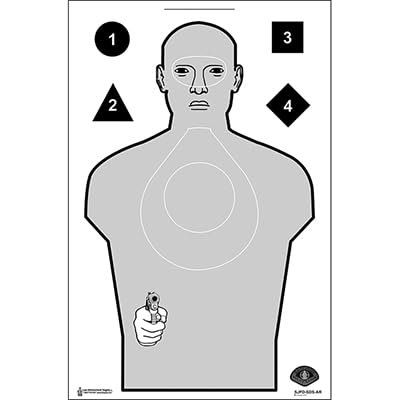 100 Pk, San Jose (Ca) Pd White Cardboard Qualification Target Features Torso Scoring Zones and Numbered Shapes for Command Training Black 23