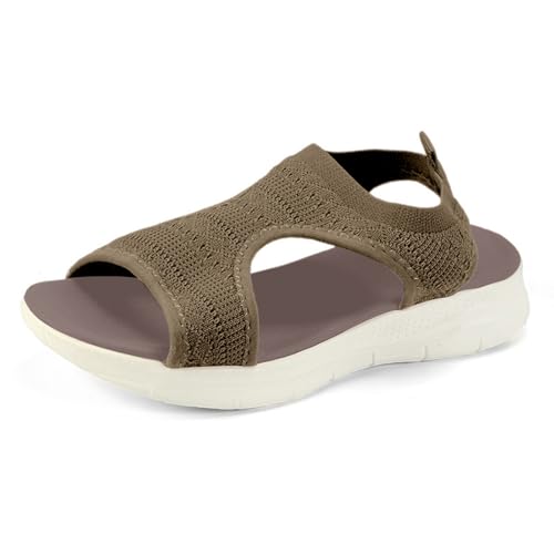 Sandalias cómodas para caminar de mujer con ajuste de malla elástica 7