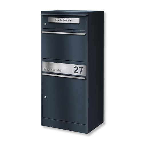 Metzler Paketbox, Briefkasten mit großem Paketfach in Anthrazit,...