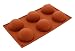 Warmbuy 6 Cavities Large Half Circle Silicone Delicate Chocolate Desserts, Ice Cream Bombes, Cakes, Soap Making Mold