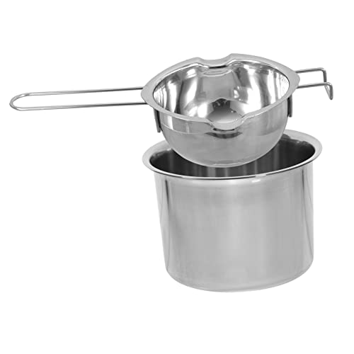 PRETYZOOM 304 Stainless Steel Frying Pot Melting Bowl Handle Double Boiler Pot for Cooking and Baking