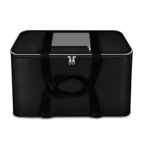 SPARROWFLY Large Underbed Storage Bags for Clothes-Moisture-Proof Cloth Organizer for Storage, Saree Bags with Zippered Closure & Handle, Blanket Cover Bag (54 x 46 x 28 cm) (Black & Grey) (1 PACK)