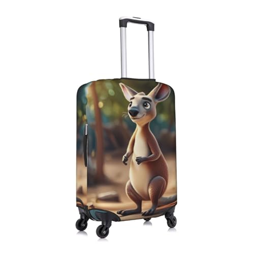 Funny Cartoon Kangaroo Zoo (2) Print Personalized Travel Luggage Cover With Zipper, Elastic Luggage Cover,For Daily Use3