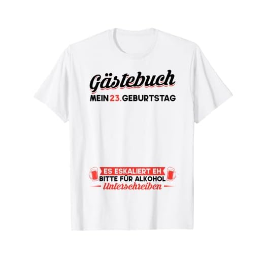 Libro de visitas 23 cumpleaños hombre mujer 23 años 23 cumpleaños Camiseta