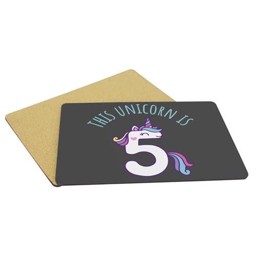Sets de table souples en liège noir grand format licorne 5 ans x4 - 5