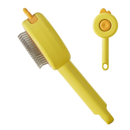 Spazzola Slicker per Cani,Spazzola con Pulsante di Rilascio - Pettine per Cuccioli con Aghi Flessibili - Adatta per Massaggio Bagno Gatti Cani a Pelo Lungo Corto Interno Esterno