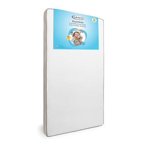 Image of Graco Essentials 6-Inch Mesh Crib & Toddler Mattress — GREENGUARD Gold Certified Mattress for Baby Cribs & Toddler Beds with Soft Mesh, Machine-Washable, Water-Resistant Cover, Made in The USA