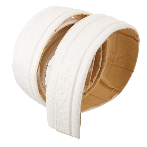 Gadpiparty Moldura Adhesiva De Pared 3d Espuma Autoadhesiva Borde De Papel Tapiz Rodapiés Blanca 2,3 m x 8 Cm Decoración Hogar Oficina Fácil Limpieza