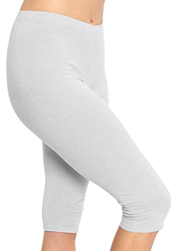 Stretch Is Comfort Women's Knee Length Leggings Heather Gray X-Large #TOP8