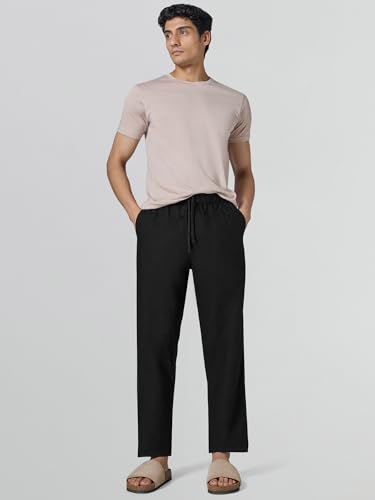 Image of XYXX Zen Cotton Solid Drawstring Pyjamas for Men | Relaxed Fit Lounge Pants with Side Pockets