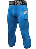 Yuerlian Men's Compression 3/4 Capri Shorts Baselayer Cool Dry Tights Leggings Sports Tights with Du